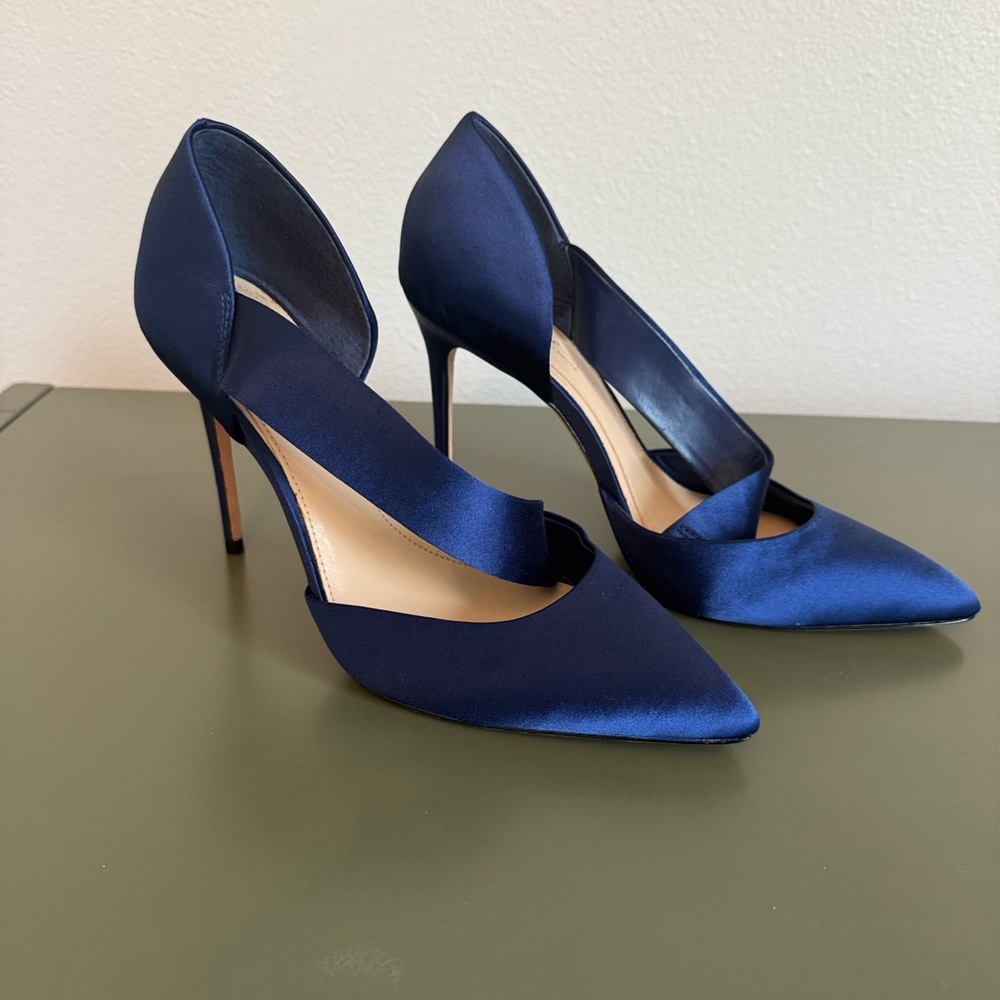 Imagine Vince Camuto Gorgeous Blue Satin Heels